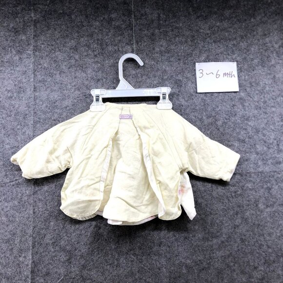VTG Les Bebes Baby 3-6M Yellow Sweatshirt Snap Button Layered Unique Winter - Picture 2 of 9